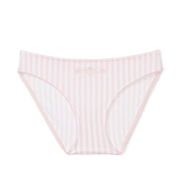 Victoria's Secret Stretch Cotton Bikini Panty Pink Stripes Medium NEW - Picture 4 of 6